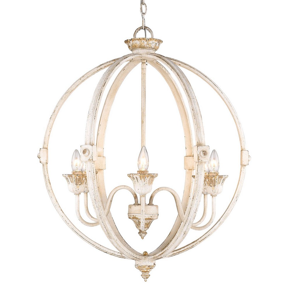 Golden Lighting-0892-6 AI-Jules Chandelier 6 Light Steel   Jules Chandelier 6 Light Steel